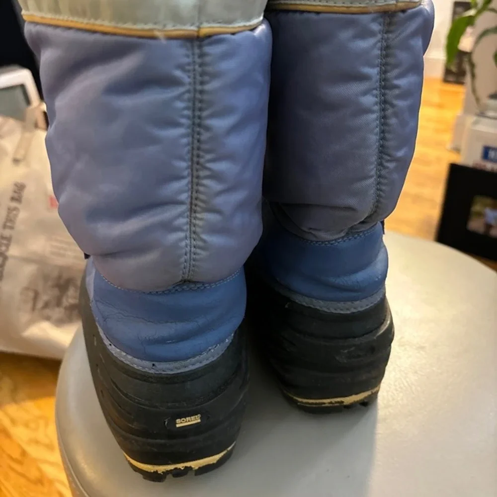 Sorel Snow Trooper Boots Kids Size 5 Blue Black NY1615-548 Good Insulated Winter